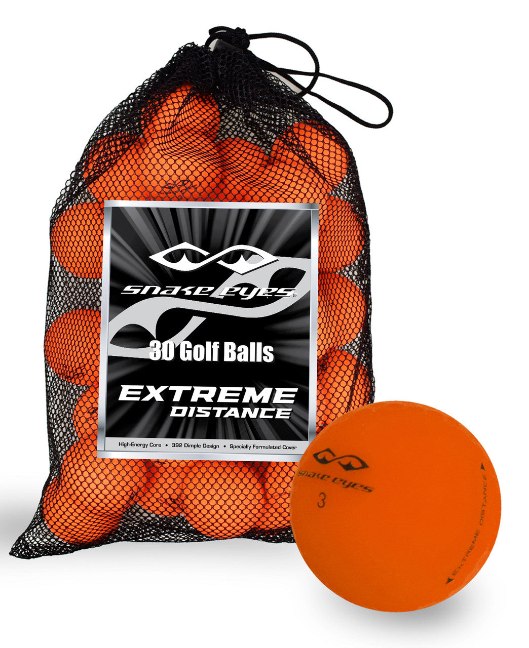Snake Eyes Extreme Distance Golf Balls - Mesh Bag 30 Ball Pack