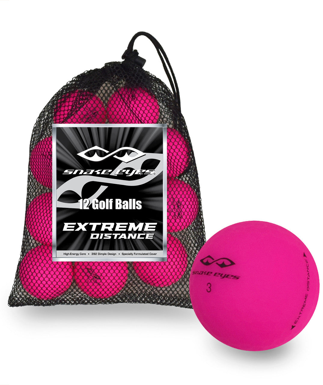 Snake Eyes Extreme Distance Golf Balls - Mesh Bag Dozen