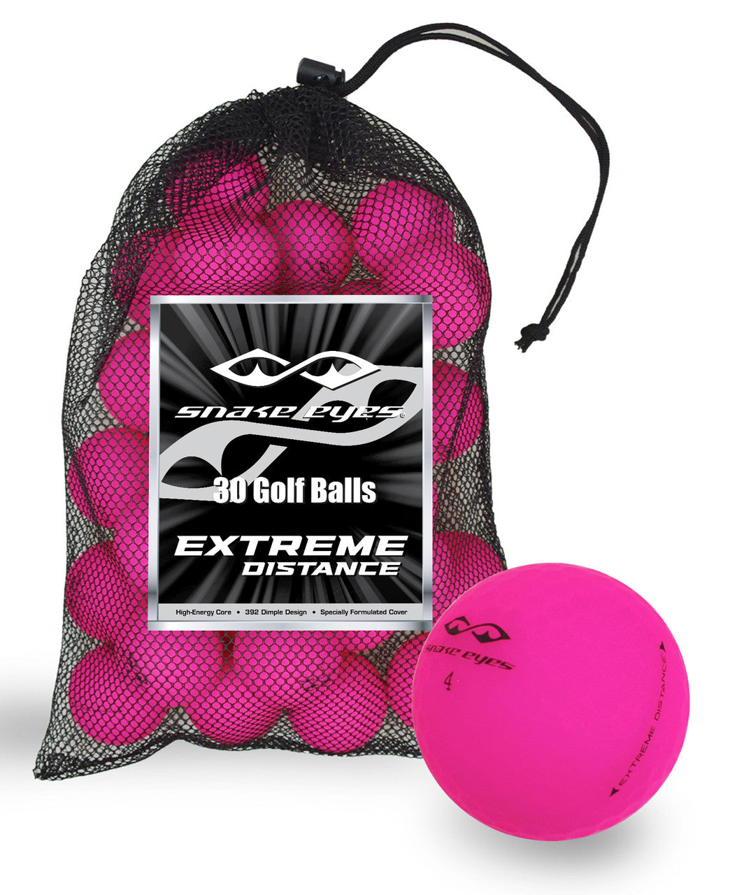 Snake Eyes Extreme Distance Golf Balls - Mesh Bag 30 Ball Pack