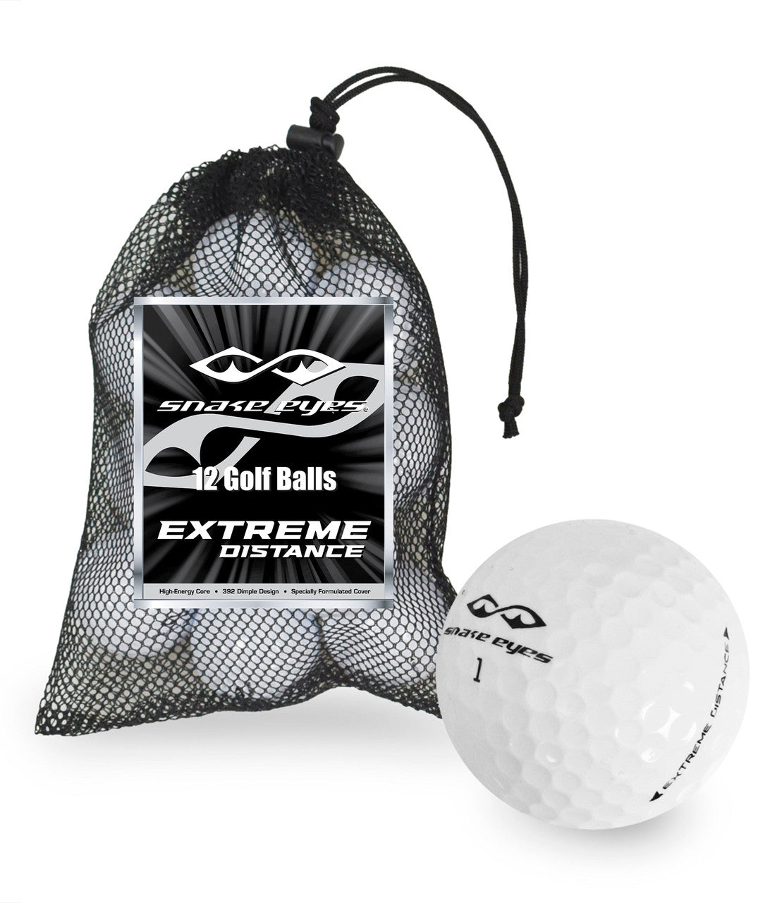 Snake Eyes Extreme Distance Golf Balls - Mesh Bag Dozen