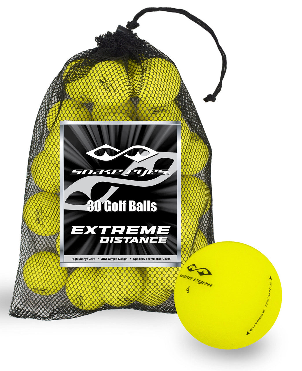 Snake Eyes Extreme Distance Golf Balls - Mesh Bag 30 Ball Pack