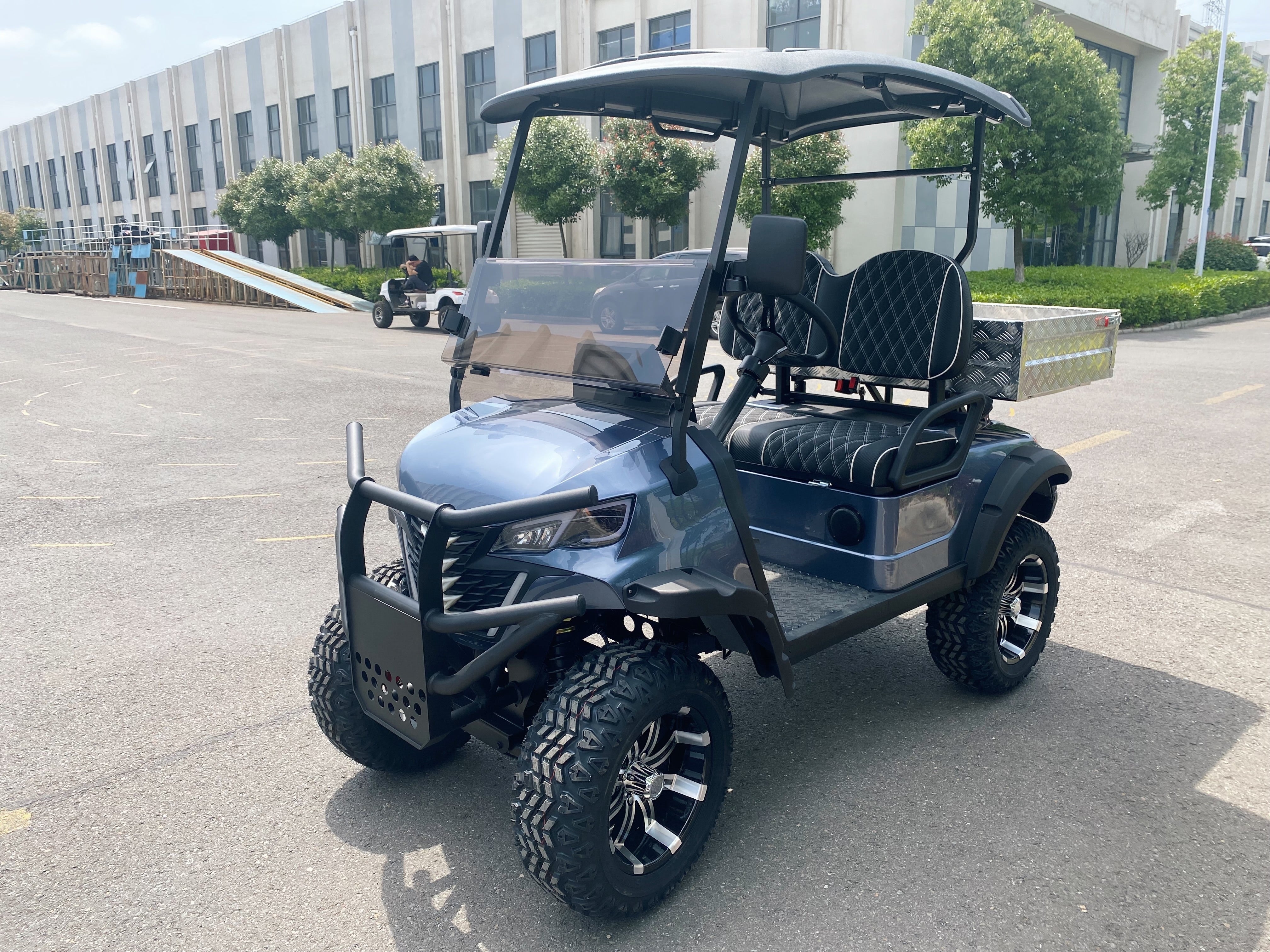 The Carts Club Venture Lifted Electric Utility Golf Cart Cargo Box UTV 2 Passenger