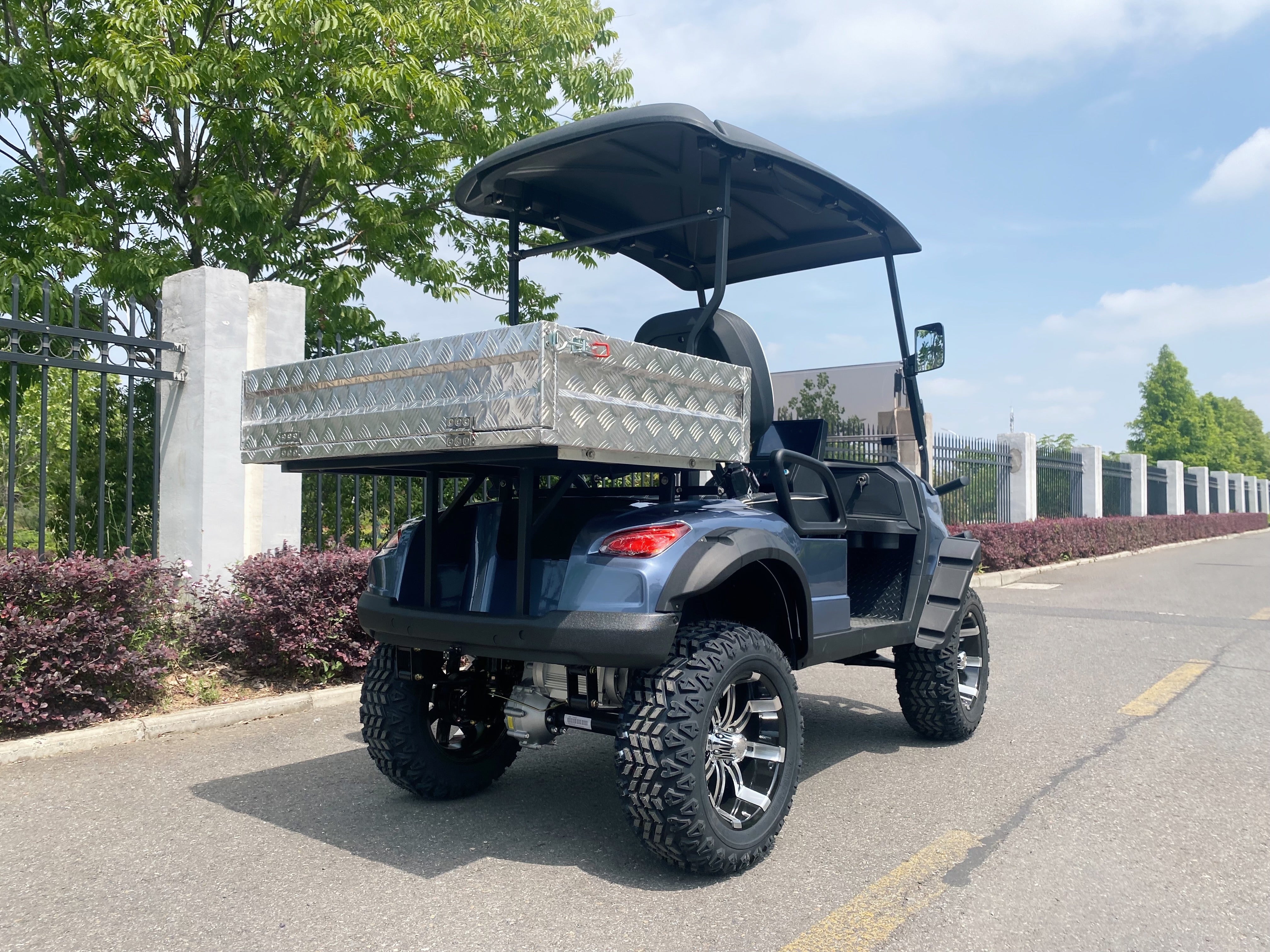 The Carts Club Venture Lifted Electric Utility Golf Cart Cargo Box UTV 2 Passenger