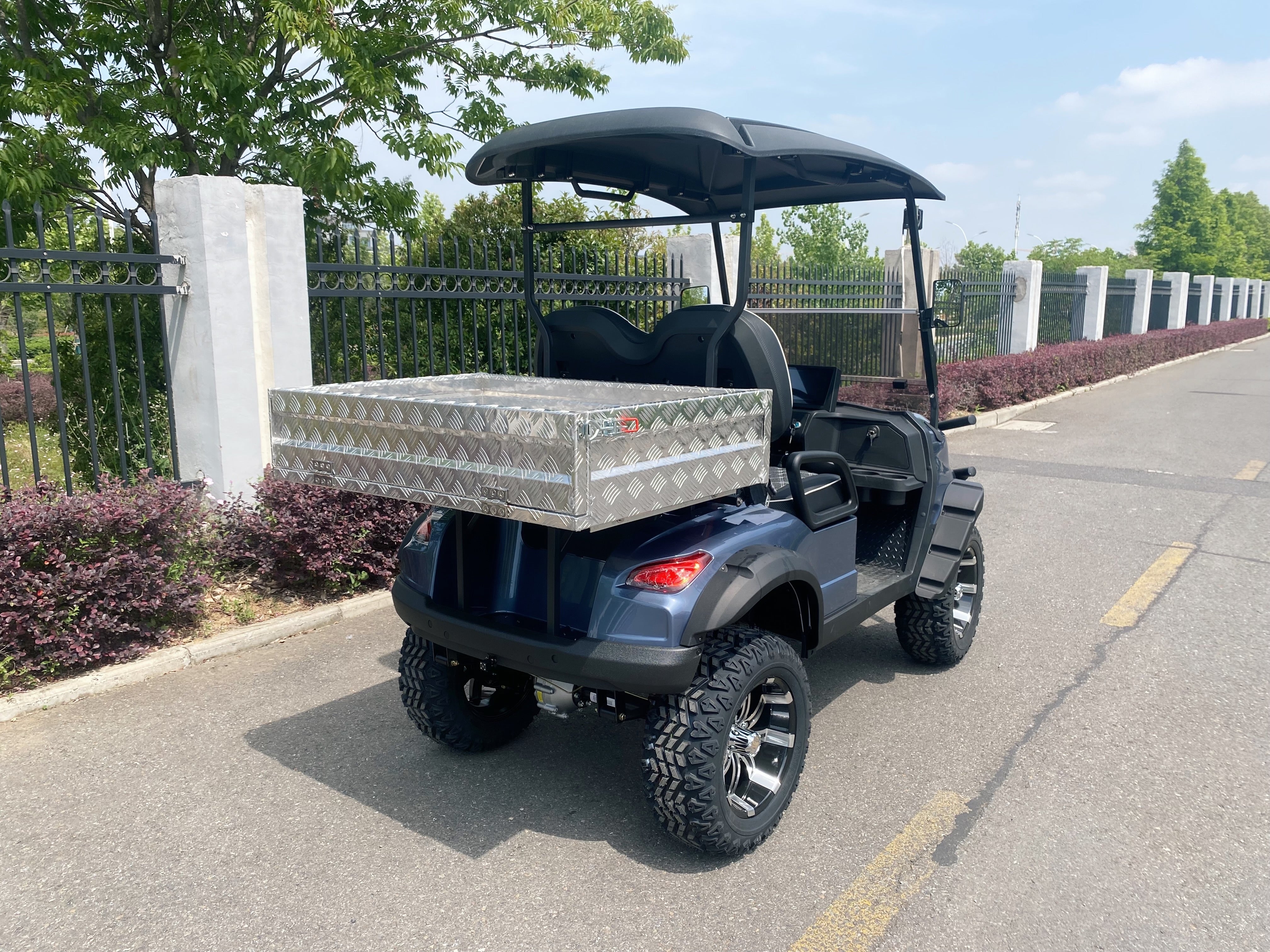The Carts Club Venture Lifted Electric Utility Golf Cart Cargo Box UTV 2 Passenger