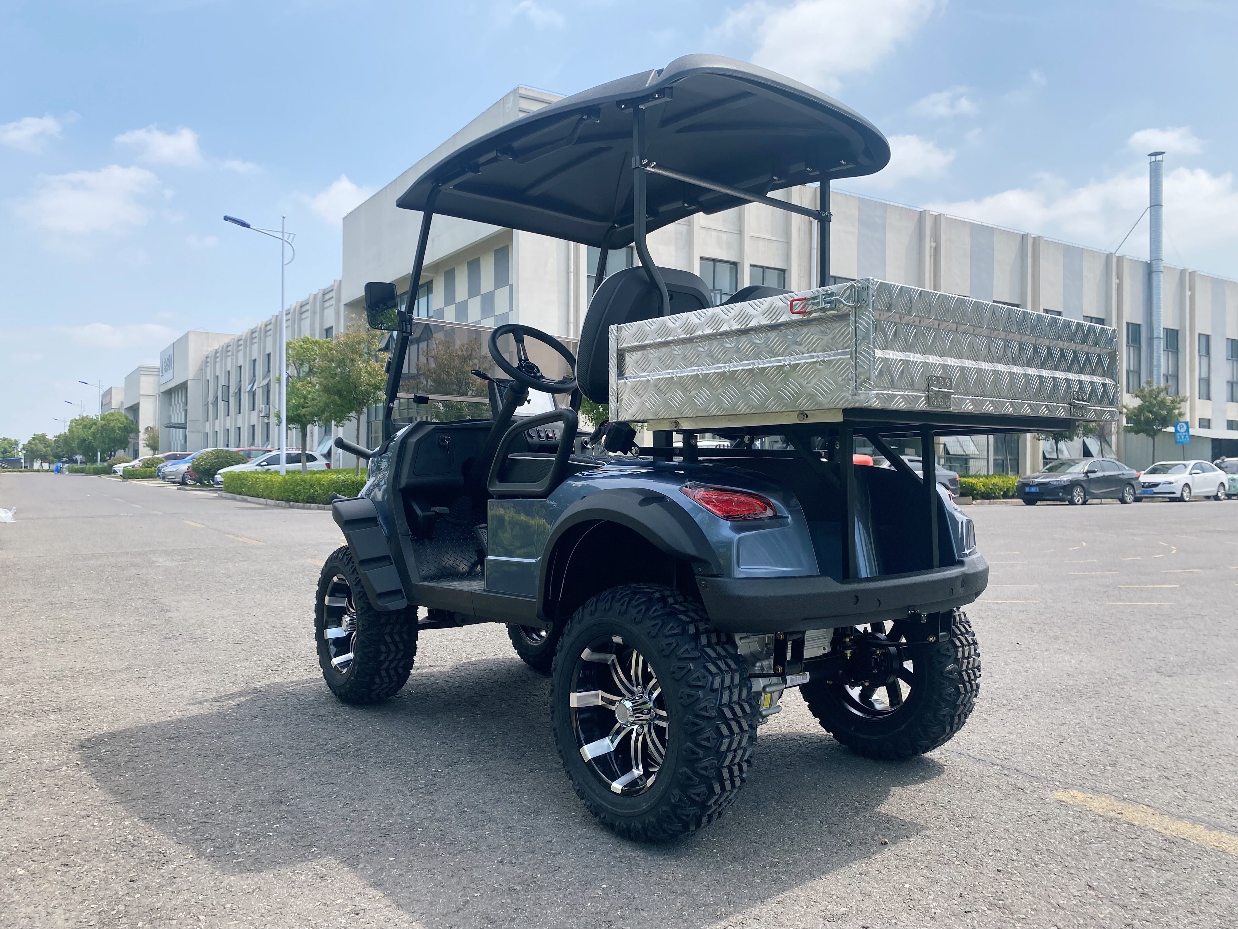 The Carts Club Venture Lifted Electric Utility Golf Cart Cargo Box UTV 2 Passenger