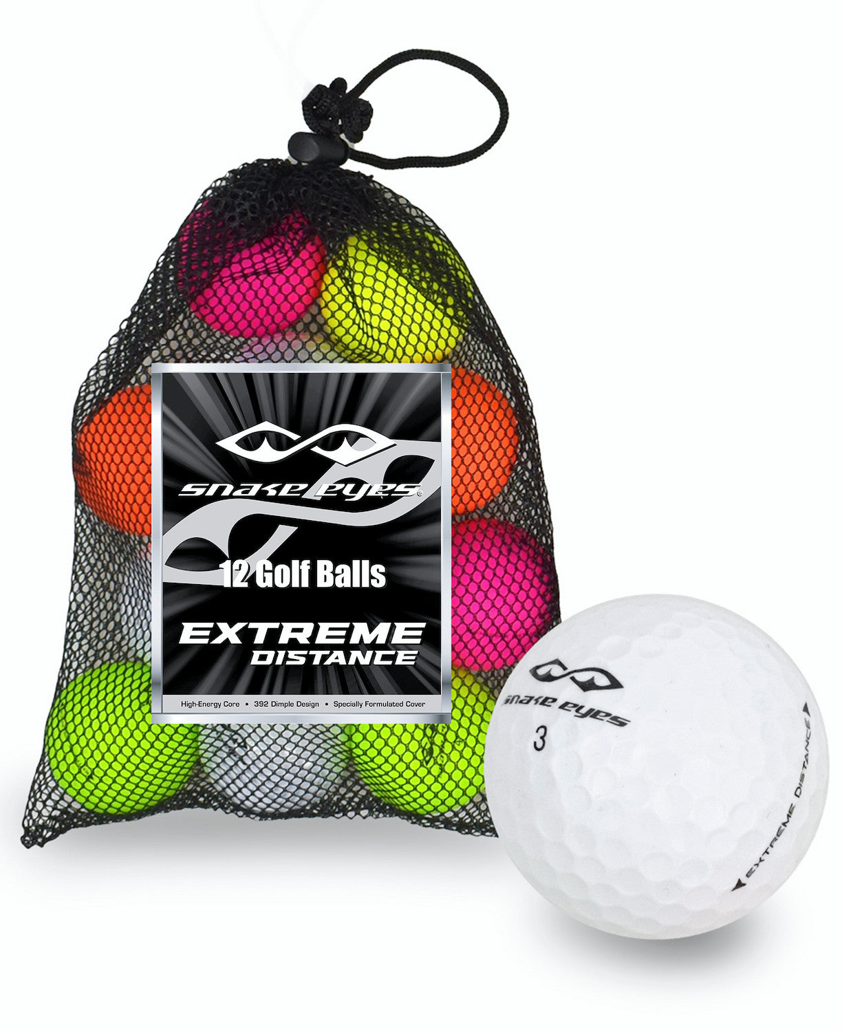 Snake Eyes Extreme Distance Golf Balls - Mesh Bag Dozen