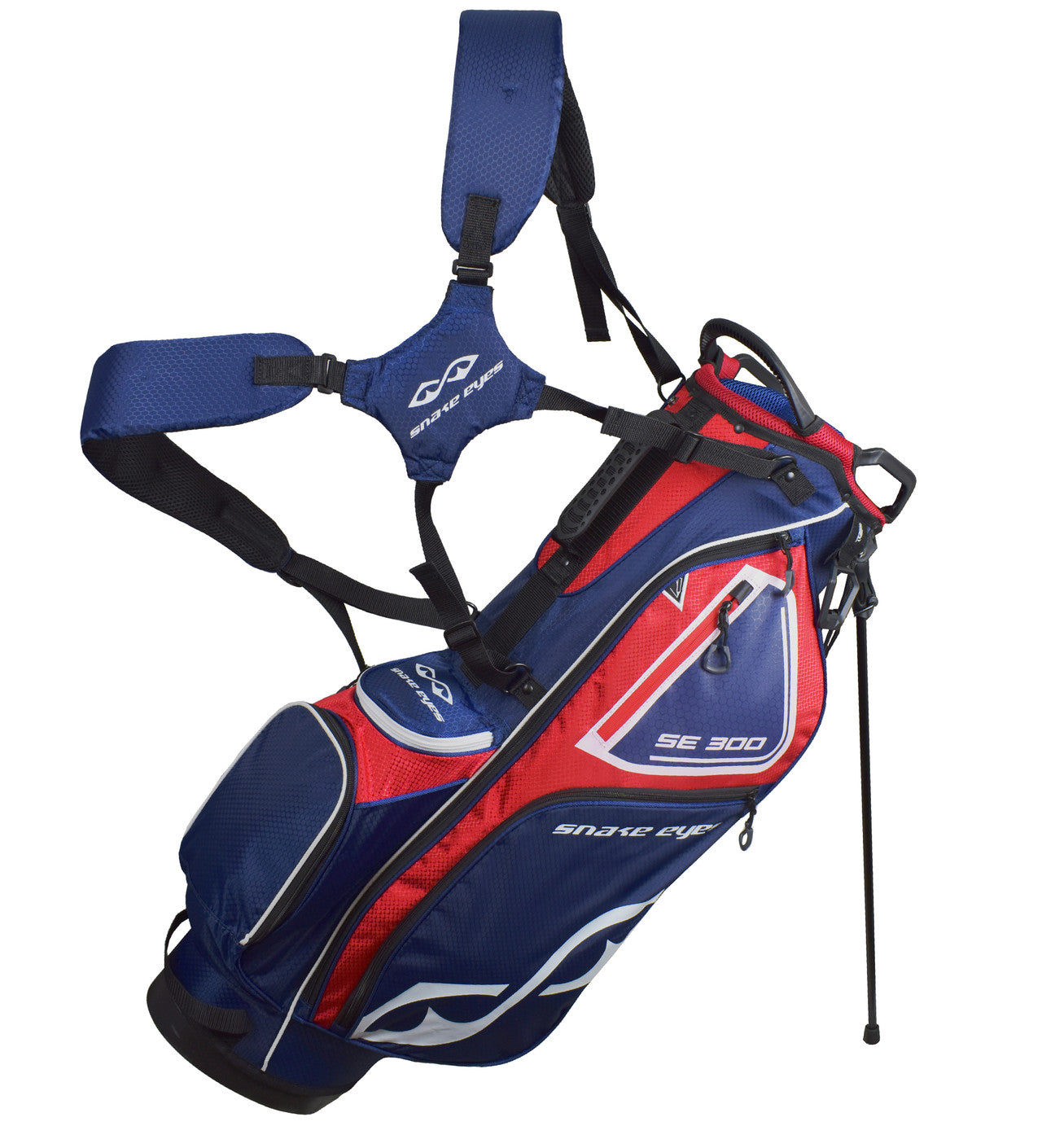 Snake Eyes Blue Golf Club Bag 7 Pocket newest 5 Section with Cover