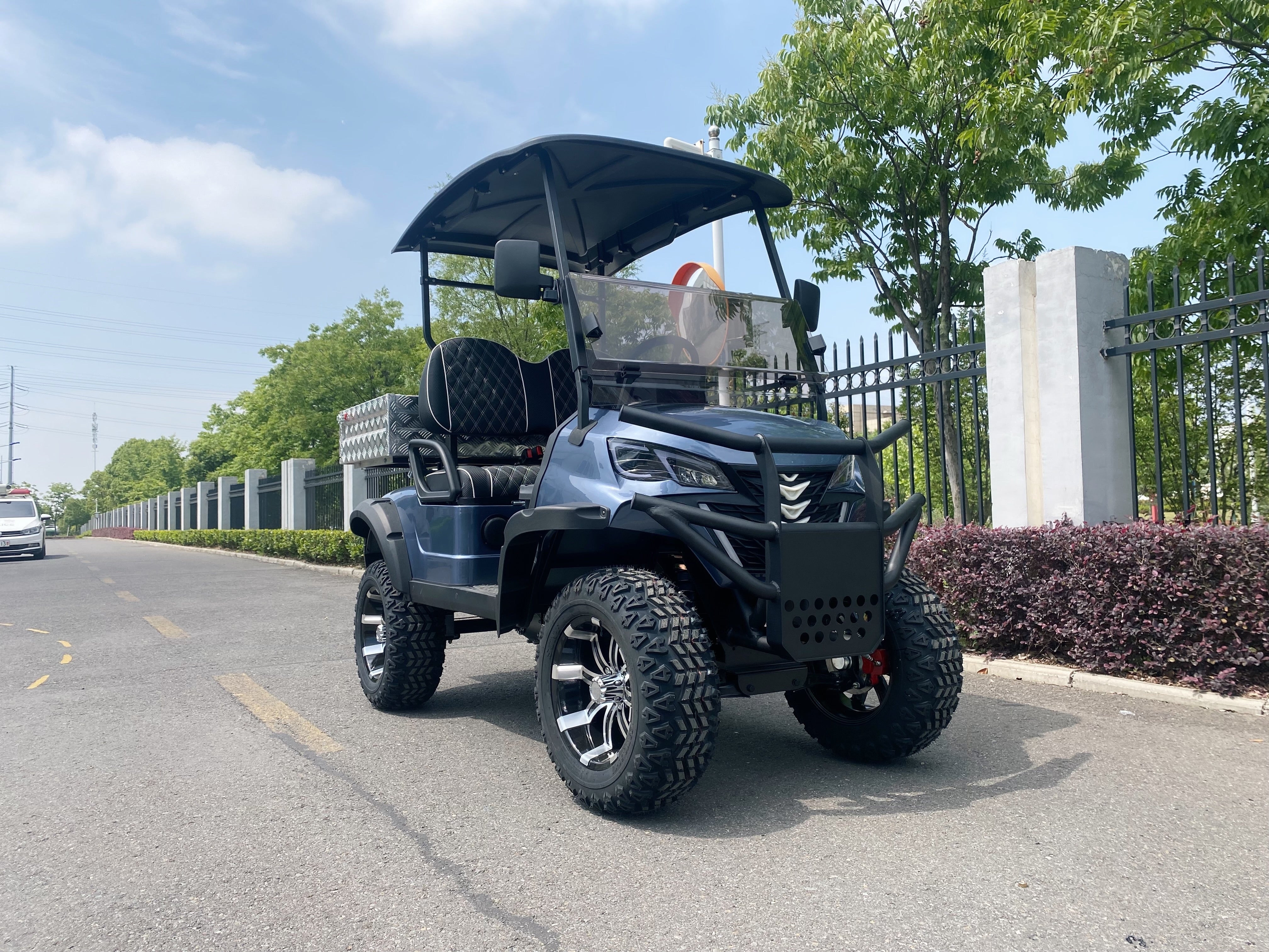 The Carts Club Venture Lifted Electric Utility Golf Cart Cargo Box UTV 2 Passenger